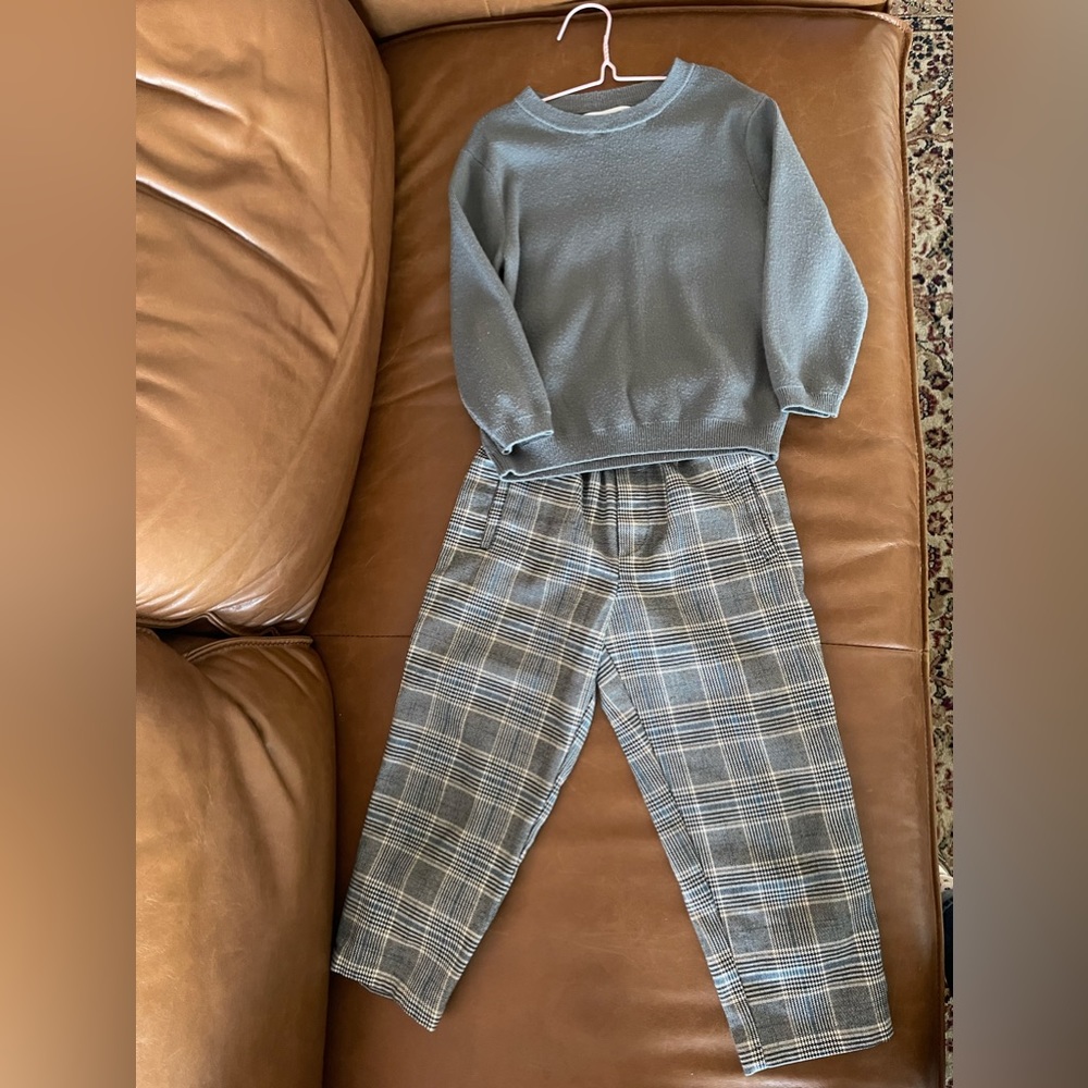 Zara sweater and pants ensemble